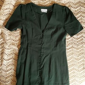 Zara Linen Green Maxi Dress, Size S